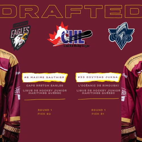 Deux athlètes de la Relève Grenat draftés en Canadian Hockey League